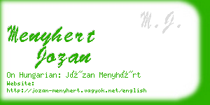 menyhert jozan business card